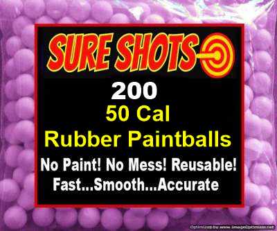 200 50 Caliber Rubber Paintballs