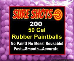 50 Cal Rubber Paintballs - 200 Pack