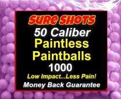 1000 Paintless Paintballs 50 Caliber