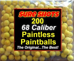 200 Paintless Paintballs 68 Caliber
