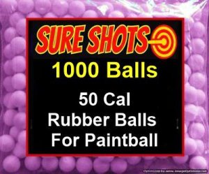 1000 Rubber Balls for Paintball - 50 cal size