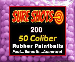 Rubber Paintballs 200 Count for 50 Cal Paintball Guns
