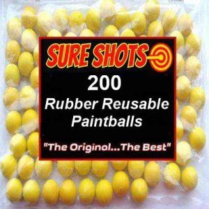 Rubber Reusable Paintballs 68 Cal 200 pack