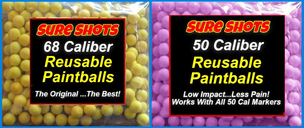 68 Cal and 50 Cal Reusable Paintballs on Sale by Sure Shots