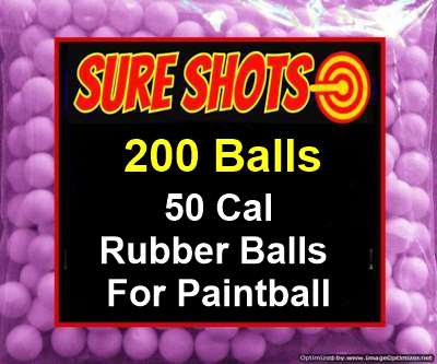 Rubber Balls for Paintball 50 Cal 200 Balls