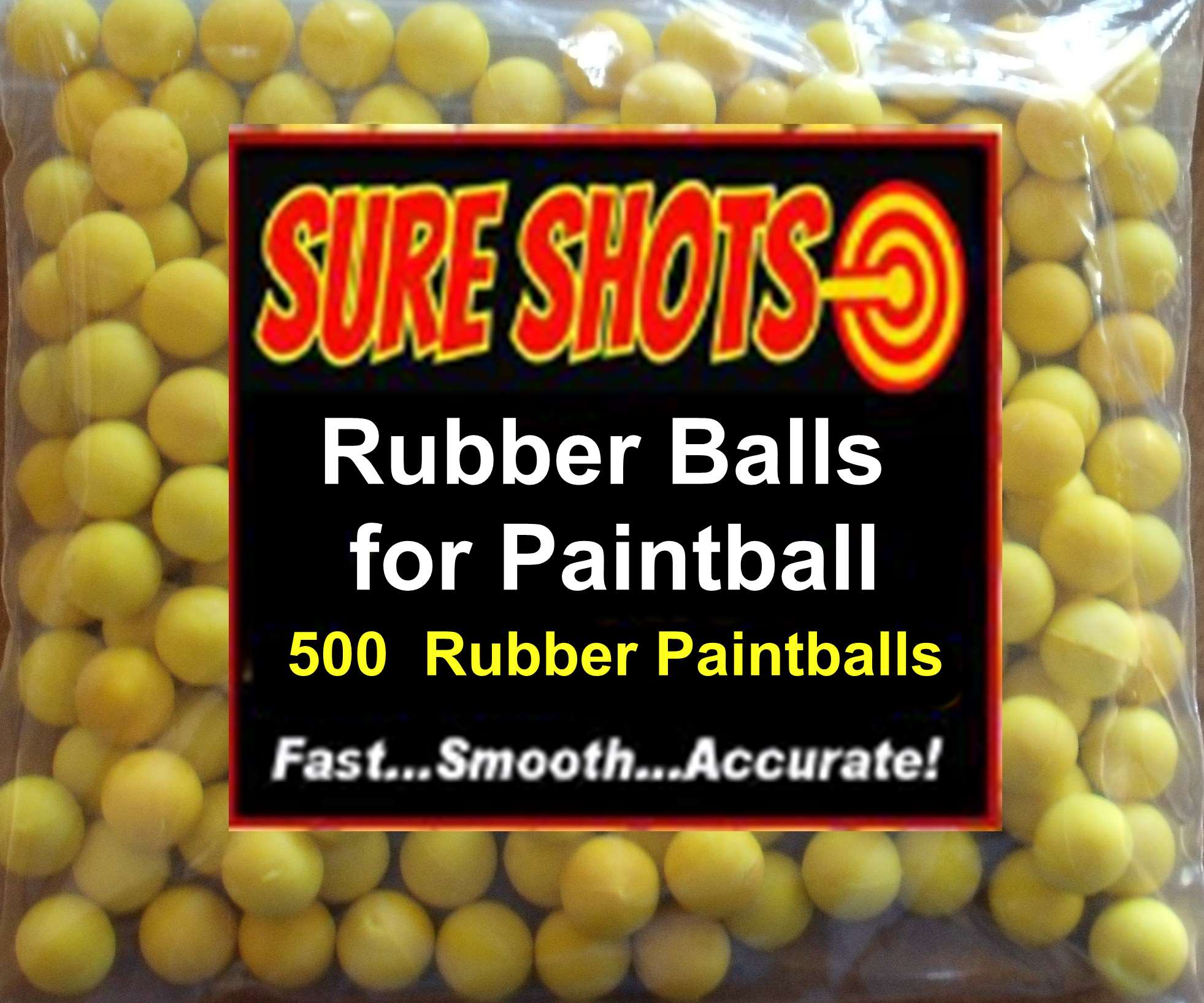 Paintball Black Rubber Training Balls .68 caliber Bag of 500 DH4 